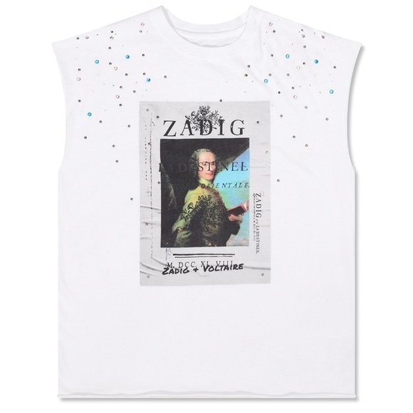 Zadig & Voltaire Tops - ZADIG & VOLTAIRE Cecilia Photoprint Voltaire Strass T-Shirt | size: S